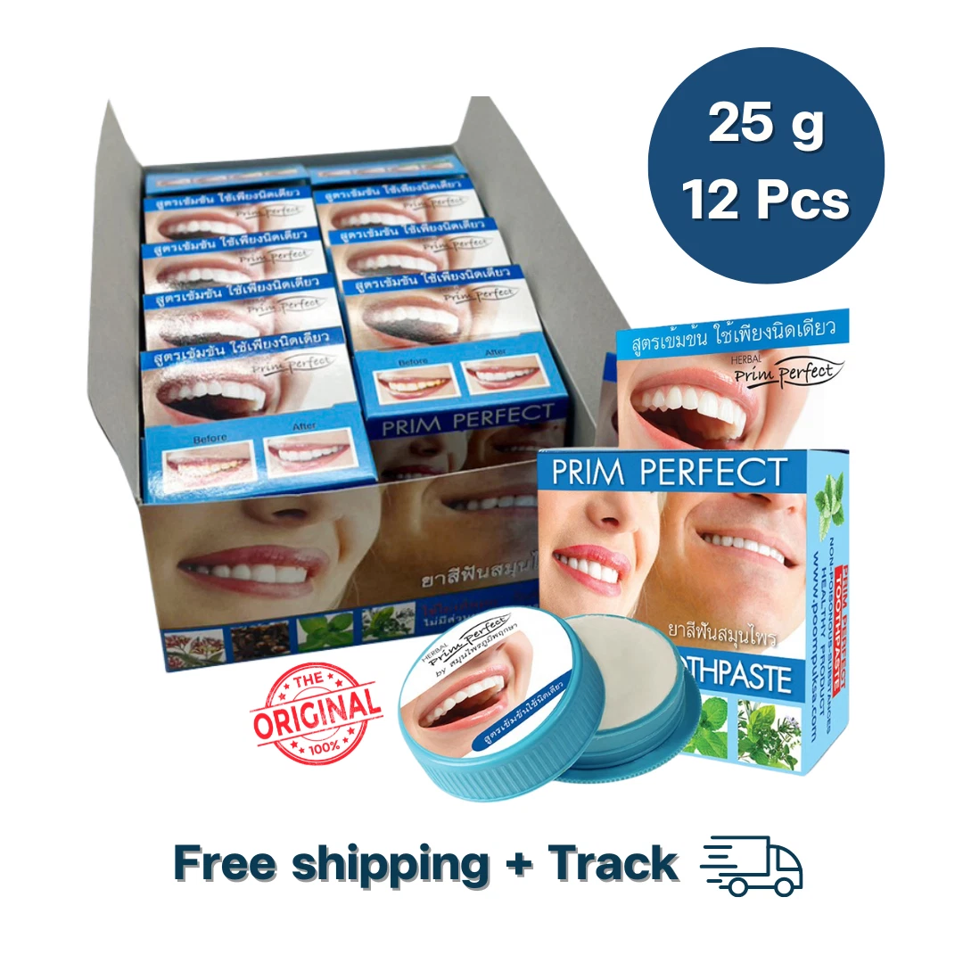 12x 25g. Prim Perfect Thai Herbal Clove Toothpaste Anti Bacteria Whitening Teeth