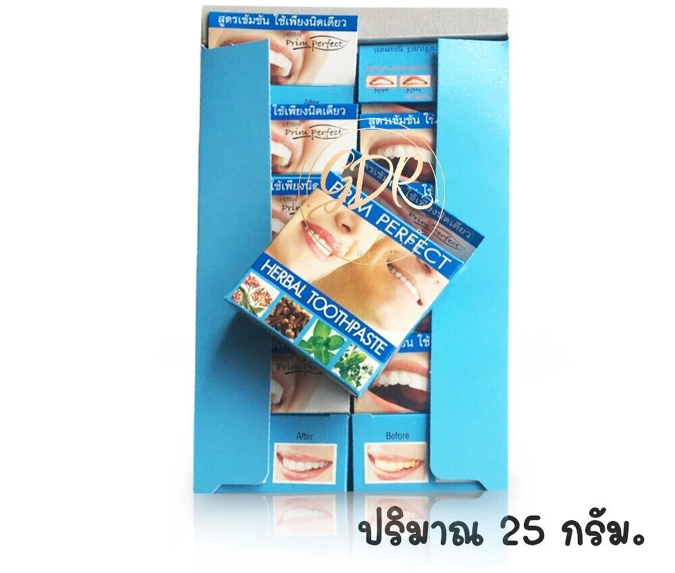 12x 25g. Prim Perfect Thai Herbal Clove Toothpaste Anti Bacteria Whitening Teeth