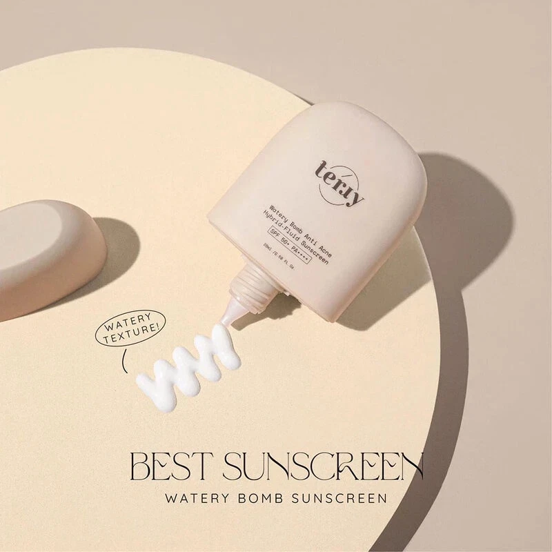 2 Pcs TERRY WATERY BOMB ANTI ACNE sunscreen SPF50+ PA ++++ Antioxidants 20 g