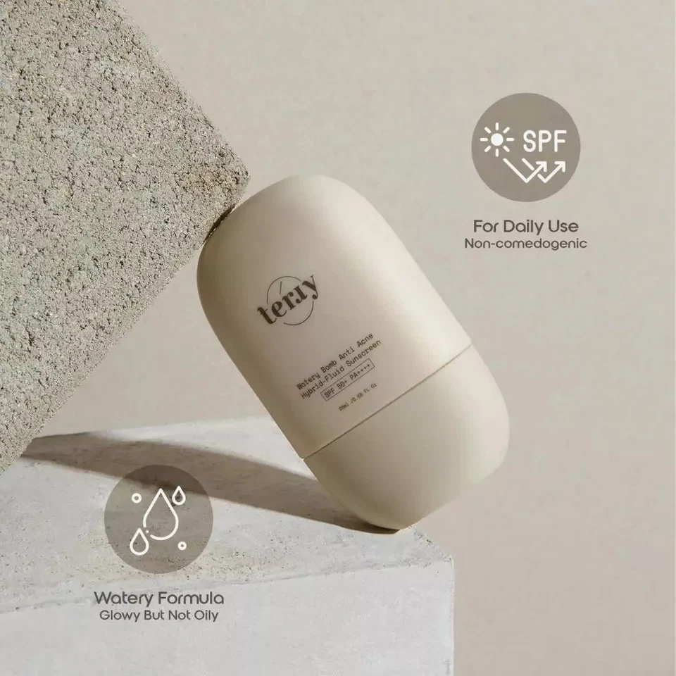 2 Pcs TERRY WATERY BOMB ANTI ACNE sunscreen SPF50+ PA ++++ Antioxidants 20 g